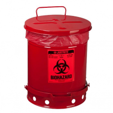 JUSTRITE 05930R, CAN, BIOHAZARD WASTE, 10G, RED