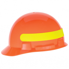 MSA 10095988, SmoothDome Protective Cap, Hi-Viz Yellow-Green w/Silver Stripe, 6-Point Fas-Trac III