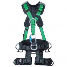 MSA 10150456, Gravity Suspension Harness,  Aluminum BACK,  FRONT,  VENTRAL & HIP D-rings,  Lumbar,
