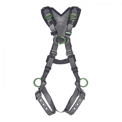 MSA 10194905, V-FIT Harness, Standard, Back, Chest, Hip & Shoulder D-Rings, Tongue Buckle Leg Straps