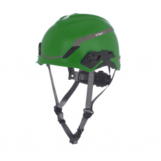 MSA-10219935, V-Gard H1 Safety Helmet, NoVent, Green, Fas-Trac III Pivot, ANSI, CSA