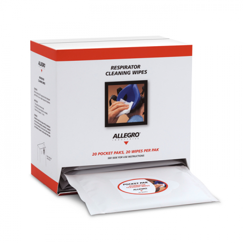 Allegro Industries 1001-20PPD, Alcohol Respirator Cleaning Wipes Pocket Pak Dispenser Box (20 Wipes/