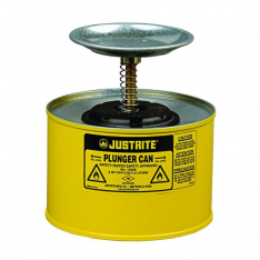 JUSTRITE 10218, CAN, PLUNGER, STEEL, 2 QT, YEL