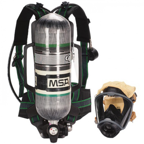 MSA 10215808, G1 Industrial SCBA RC, HP 45 MIn, Carbon, Facepiece, Case 7502H1A1AAH1