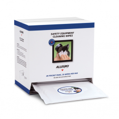 Allegro Industries 3001-20PPD, Alcohol-Free Respirator Cleaning Wipes, Pocket Pak Dispenser Box (20