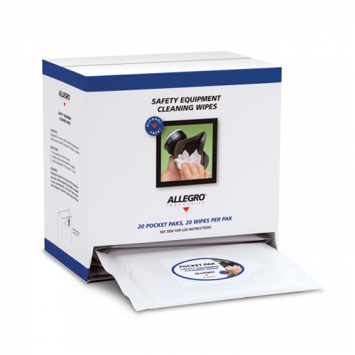Allegro Industries 3001-20PPD, Alcohol-Free Respirator Cleaning Wipes, Pocket Pak Dispenser Box (20