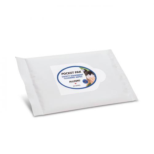 Allegro Industries 3001-20PP, Alcohol-Free Respirator Cleaning Wipes Pocket Pak (20/Pak)