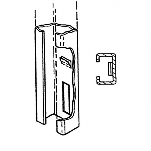 MSA 506270, DYNA-GLIDE, STRAIGHT NOTCHED RAIL, GALVANIZED