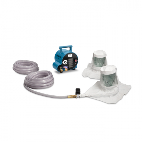 Allegro Industries 9221-02A, 2-Worker Single Bib Tyvek Hood Breathing Air Blower Respirator System w