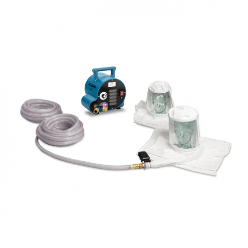 Allegro Industries 9222-02A, 2-Worker Double Bib Tyvek Hood Breathing Air Blower Respirator System w