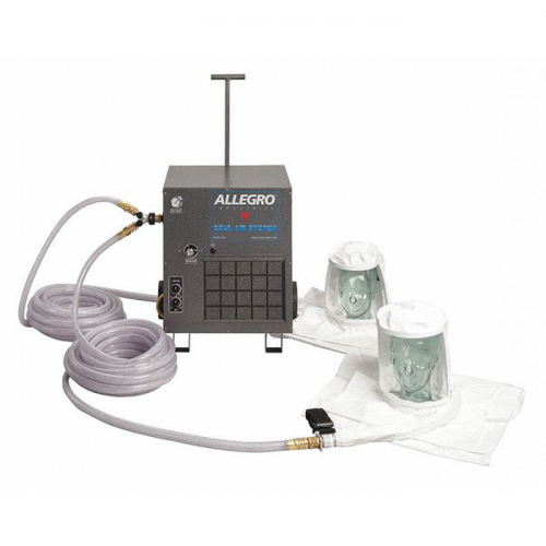 Allegro Industries 9222-02CA, Two-Worker Double Bib Tyvek Hood Cold Air Respirator System, 100' Airl