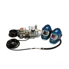 Allegro Industries 9248-02, Two-Worker Deluxe Shield & Welding Helmet System, 50' Airline Hoses & AD