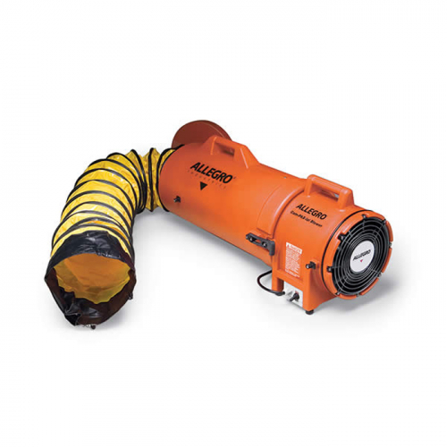 Allegro Industries 9533-15E, 8" Plastic COM-PAX-IAL Blower w/ 15' Ducting, AC, 220V/50Hz