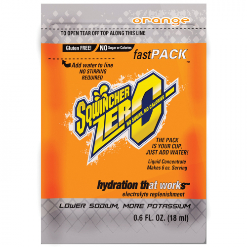 Sqwincher 159015500, Single Serve Fast Pack Zero Orange, 159015500