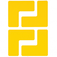 Brady 104433, ToughStripe Floor Corner L-Shaped Marking Tape, Yellow, 104433