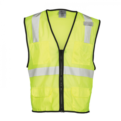 Kishigo 1191-2X-3X, 6 Pocket Zipper Mesh Vest, 1191-2X-3X