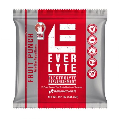 Sqwincher 159016872, Everlyte Powder, 32 packs per case, 2.5 gallon yield per pack, Fruit Punch Flav