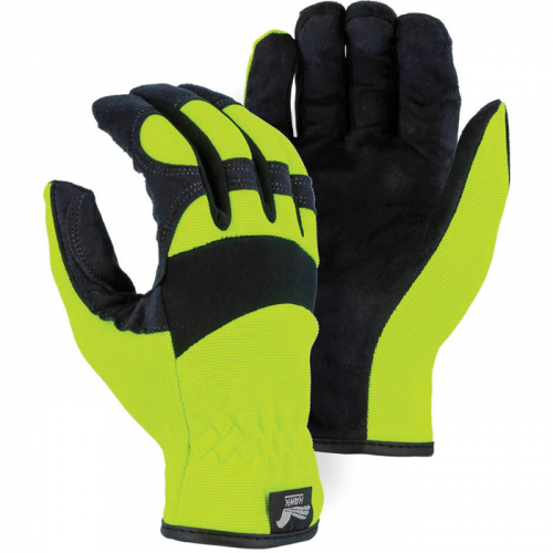 Majestic 2136HY-10, Armor Skin Hi Vis Gloves, 2136HY/10