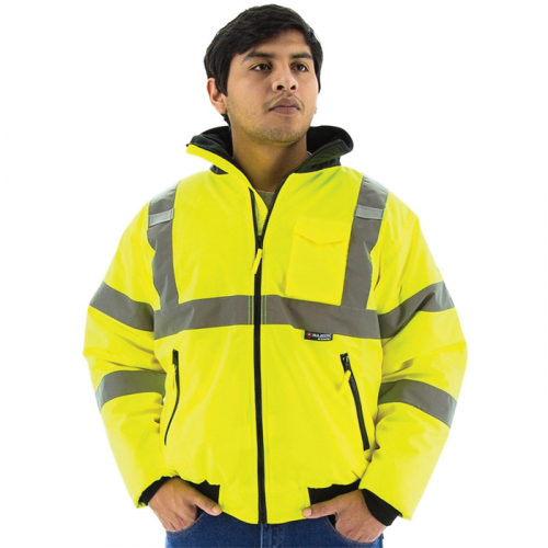 Yellow/Black Large Majestic Glove 75-5327 High Visibility Sweatshirt with Pullover Hood 