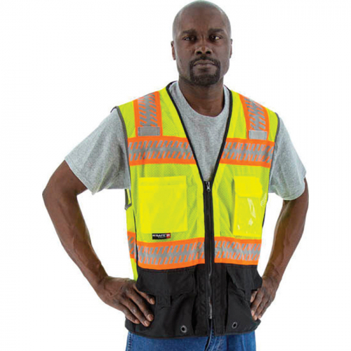 Majestic 75-3239-L, Hi-Viz Vests with Chainsaw Striping, 75-3239/L