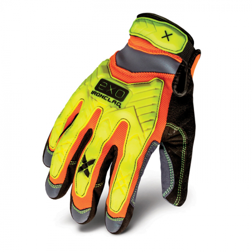 IronClad Performance Wear EXO-HZI-03-M, Industrial Athlete Hi-Viz Impact Gloves, EXO-HZI-03-M