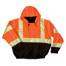 Kishigo JS120-2X, JS120 Orange Bomber Jacket Premium Black Series, JS120-2X