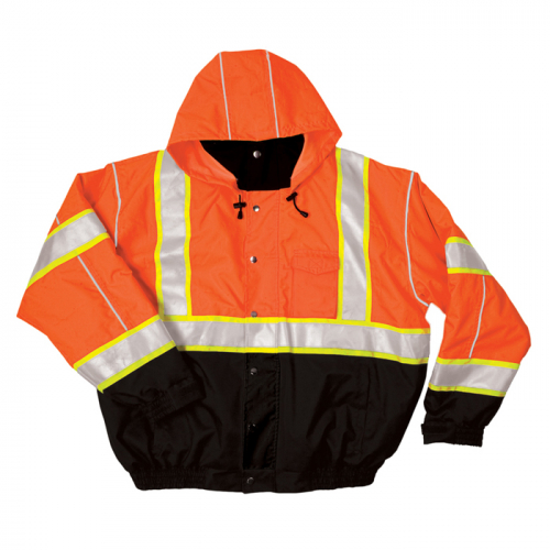 Kishigo JS120-2X, JS120 Orange Bomber Jacket Premium Black Series, JS120-2X