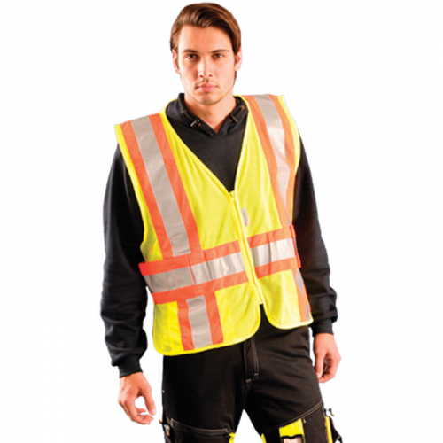 OccuNomix International Inc. LUX-SC2TZ-Y3-4X, Class 2 Expandable Two-Tone Premium Mesh Vests, LUX-SC