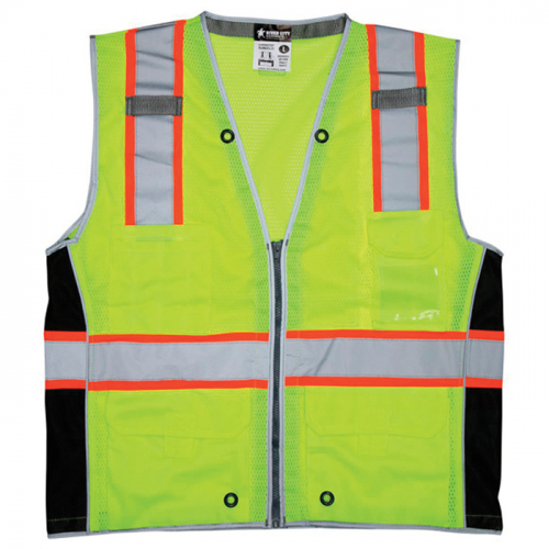 MCR Safety SURVCL2LL, Class 2 Mesh Surveyors Vests, SURVCL2LL