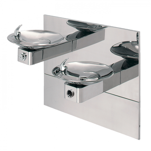 Haws 1011HPSMSHO, Wall Mount ADA Touchless/Push Button High Polished Fountain w/Mounting System