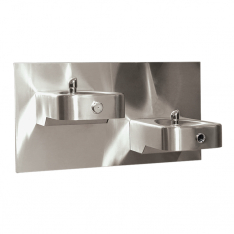 Haws 1117LNHO, Wall Mount ADA Touchless/Push Button Dual Fountain