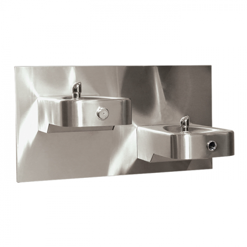 Haws 1117LNHO, Wall Mount ADA Touchless/Push Button Dual Fountain