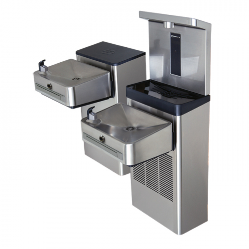 Haws 1212SFH, Wall Mount Hi-Lo ADA Filtered Touchless Water Cooler and Bottle Filler