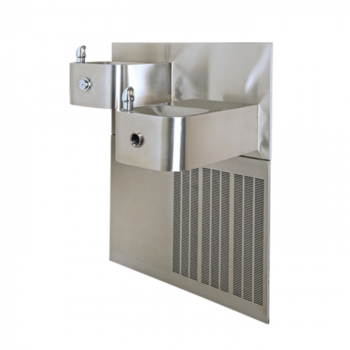 Haws H1119-8HO, Chilled Wall Mount ADA Touchless/Push Button Dual Fountain