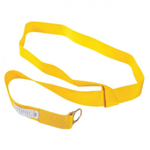 MSA 10002183, Anchorage Connector Strap, Yellow Nylon, Single D-ring, 10'