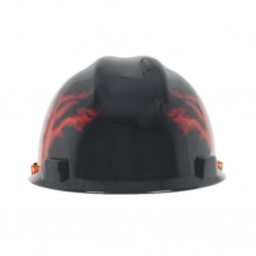 MSA 10092015, Specialty V-Gard Protective Cap Black Fire - w/ Fas-Trac Suspension