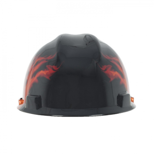 MSA 10092015, Specialty V-Gard Protective Cap Black Fire - w/ Fas-Trac Suspension