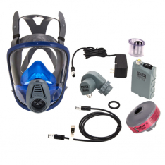MSA 10034152 OPTIMAIR MM2K Powered Air-Purifying Respirator with Type HE OptiFilter XL Filter Small Rubber Head Harness 