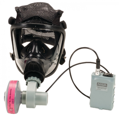 MSA 10095193, Advantage 4100 PAPR, w/Facepiece Small - Black, Silicone with Rubber Harness