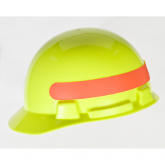 MSA 10096142, SmoothDome Protective Cap, Hi-Viz Yellow-Green w/Silver Stripe, 4-Point Fas-Trac III