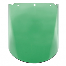 MSA 10115845, V-Gard Visor, PC, Green Tint, Molded, (9.25"x17"x.098"), Anti-Fog/Anti-Scratch