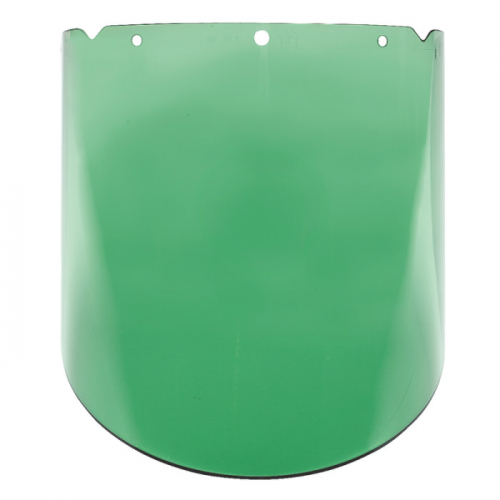 MSA 10115845, V-Gard Visor, PC, Green Tint, Molded, (9.25"x17"x.098"), Anti-Fog/Anti-Scratch