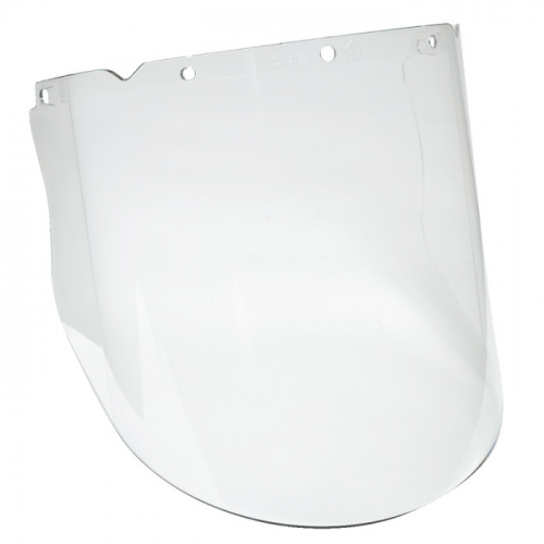 MSA 10115853, V-Gard Visor, PC, Clear, Molded, (10.375"x 17"x .098"), Anti-Fog/Anti-Scratch