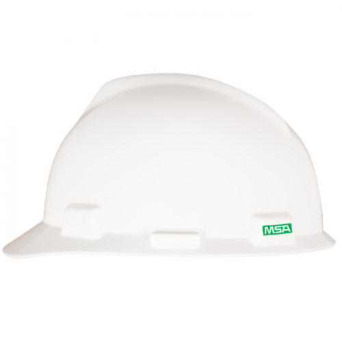 MSA 10150199, V-Gard GREEN Slotted Cap, White, 4-Point Fas-Trac III