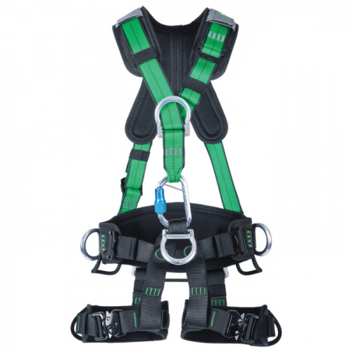 MSA 10150455, Gravity Suspension Harness, Aluminum BACK, FRONT, VENTRAL & HIP D-rings, Lumbar, Shoul