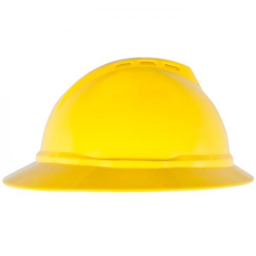MSA 10167913, V-Gard 500 Hat, Yellow Vented, 4-Point Fas-Trac III