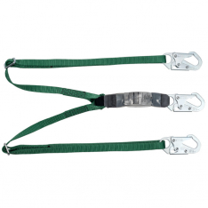 MSA 10191756, V-Series standard twin-leg adjustable energy absorbing lanyard, 6', 36C small snaphook