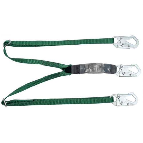 MSA 10191756, V-Series standard twin-leg adjustable energy absorbing lanyard, 6', 36C small snaphook