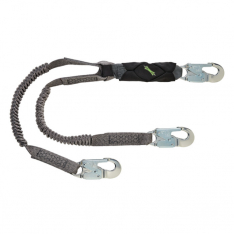 MSA 10193553, V-Series Stretch twin-leg energy absorbing lanyard, 6', 36C small snaphooks
