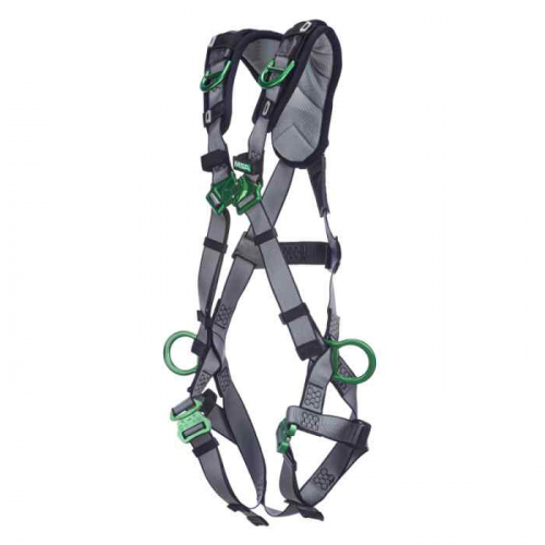 MSA 10194884, V-FIT Harness, Extra Small, Back, Hip and Shoulder D-Rings, Quick-Connect Leg Straps,